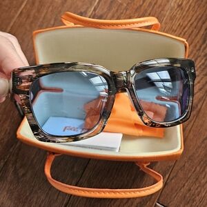 Folli Follie Stylish Tortoiseshell Sunglasses with Blue Lenses